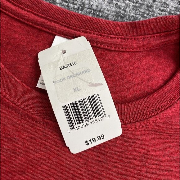 I Am Simply A Book Drunkard T-shirt Womens XL Red Funny Book Reading Wine Lovers - Picture 4 of 11